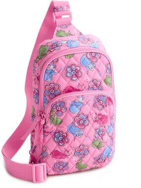 Vera Bradley Pink Quilted sleeping beauty Good fairies Crossbody sling bag.